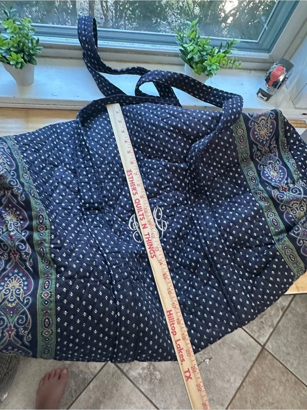 Vera Bradley set of three Quilted Tote duffle bagsPaisley Edge and Monogram